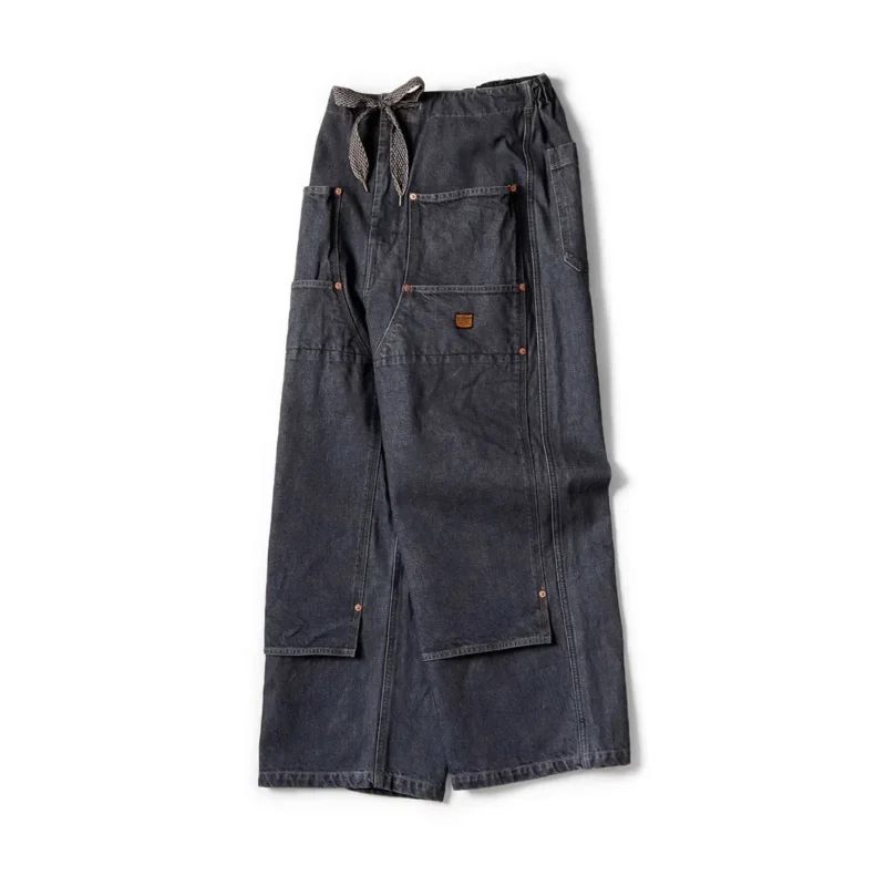 

24SS KAPITAL Hirata Kazuhiro Japanese casual denim denim drawstring large pocket casual logging pants