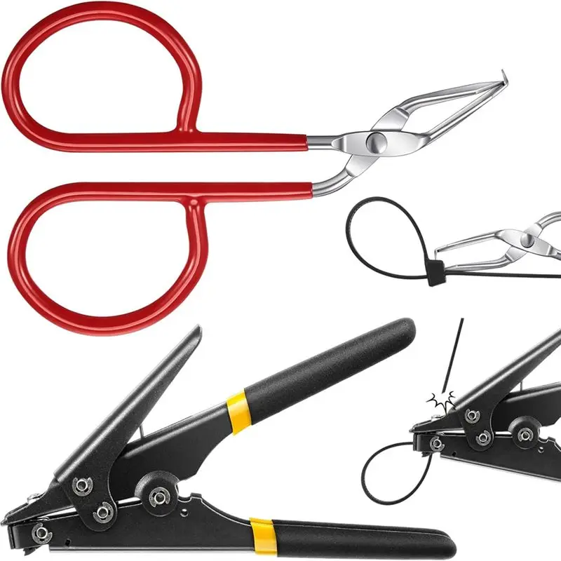 AS94-Cable Tie Tool Zip Tie Tool 1 Cable Tie Opener And 1 Storage Box Steel Zip Tie Cutter Tool Reusable Cable Tool