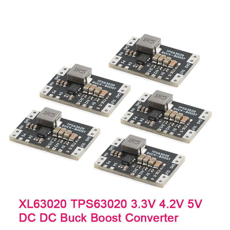 

Модуль повышения/понижения напряжения USB XL63020 TPS63020 для литиевых аккумуляторов, 10 шт./1 шт., с низким уровнем пульсаций, для микроконтроллеров