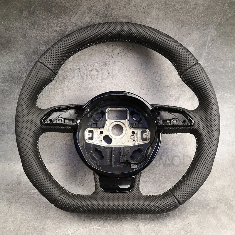 Flat-bottomed sports steering wheel For Audi A3 A4 A5 upgrade S3 S4 S5 fully perforated leather steering wheel