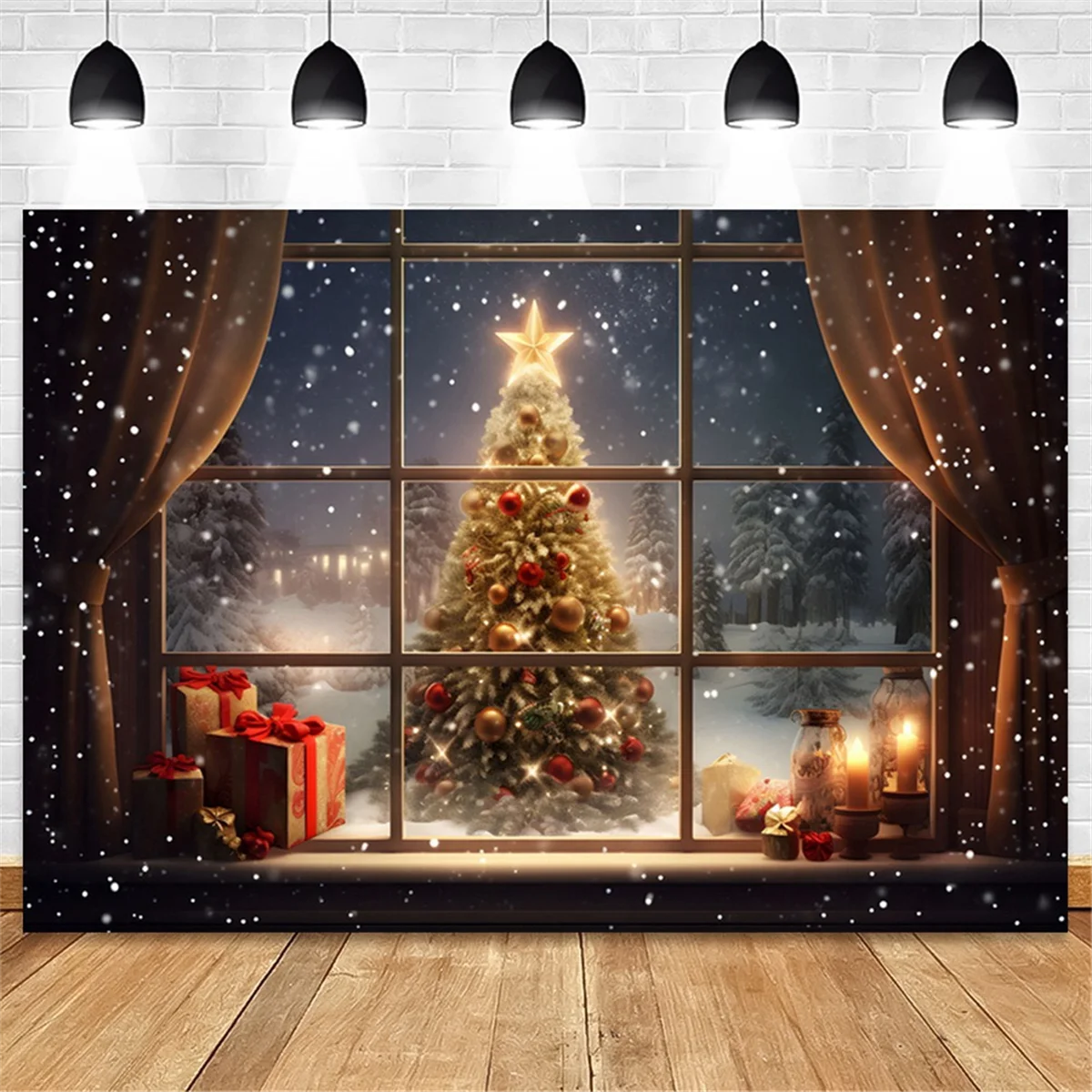 효율적인 210X150cm 크리스마스 배경 천, A