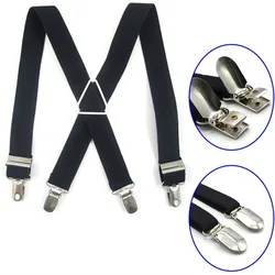 Suspenders Men Adjustable Elastic X Back Pants Women Suspender for Trousers 2.5CM Width 4 Clips Adjustable Elastic Back Braces