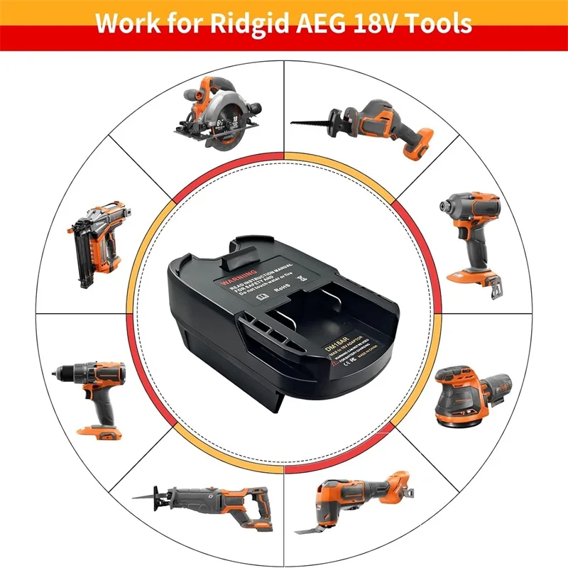 Battery Adapter Converter for Milwaukee/Dewalt 18V 20V Li-ion Battery To Work for Ridgid AEG 18V Cordles Power Tools