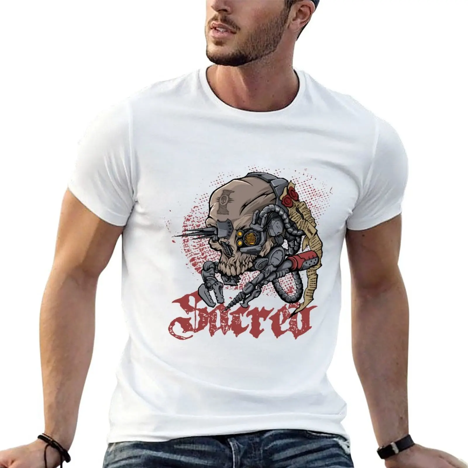 Sacred T-Shirt Luxury man korean fashion mens white t shirts