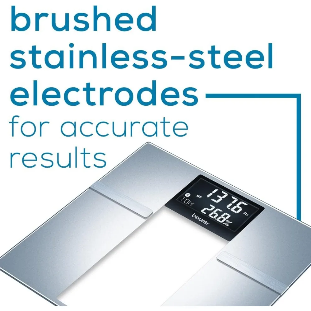 Balança digital inteligente para análise corporal abrangente, IMC, rastreamento de calorias e conectividade de aplicativos