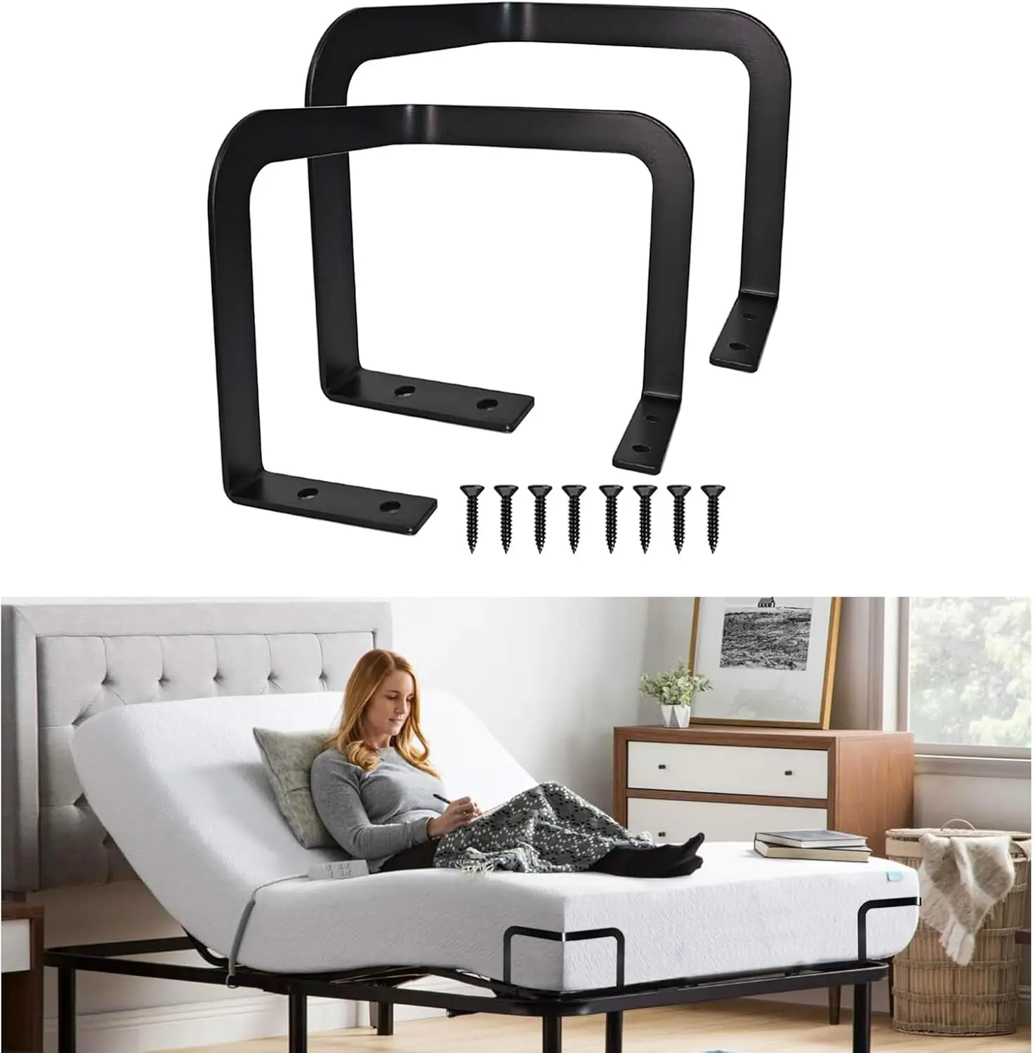 

Corner Bedframe Mattr Holder, Set Of 2, Black