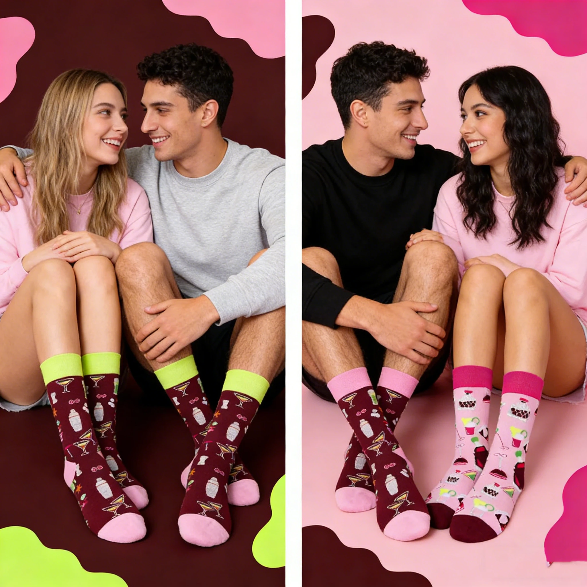 

Christmas Original AB European & American Fashion Men's & Women's Socks - Trendy Colorful Cotton Socks with Medium & Tall Design