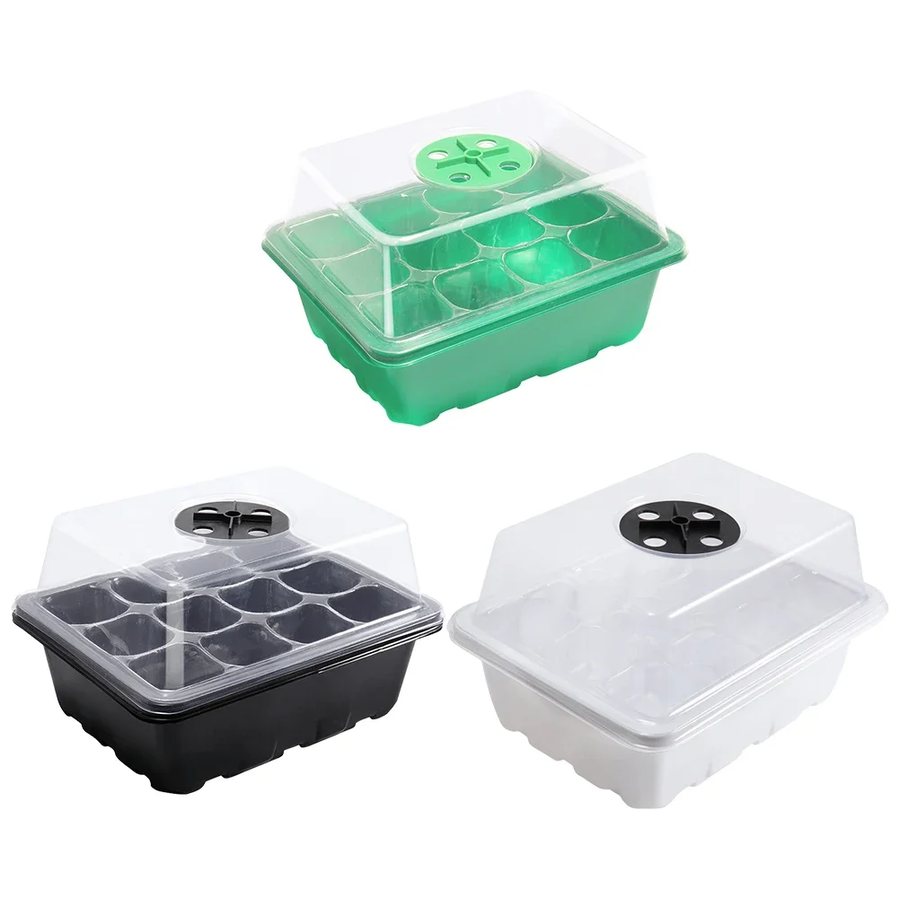 12 Holes Seed Starter Tray with Humidity Dome Plant Germination Starter Tray Succulent Propagation Tray for Plant Growing