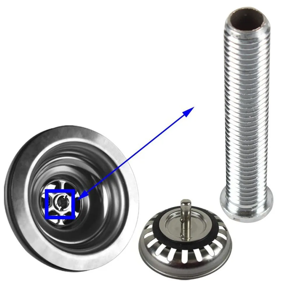 Colador de cesta de 70mm, tornillo de residuos largo Belfast, perno de fregadero de cocina de cerámica, conector de tornillo roscado de residuos de acero inoxidable para cocina