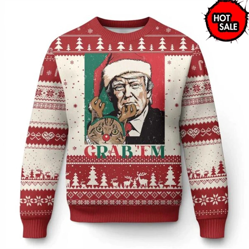 Hot Sale Donald Trump 3D Printed Sweatshirt USA Patriotic Unisex Jumper Sweater America Men Pullovers Ugly Christmas Sweater Top