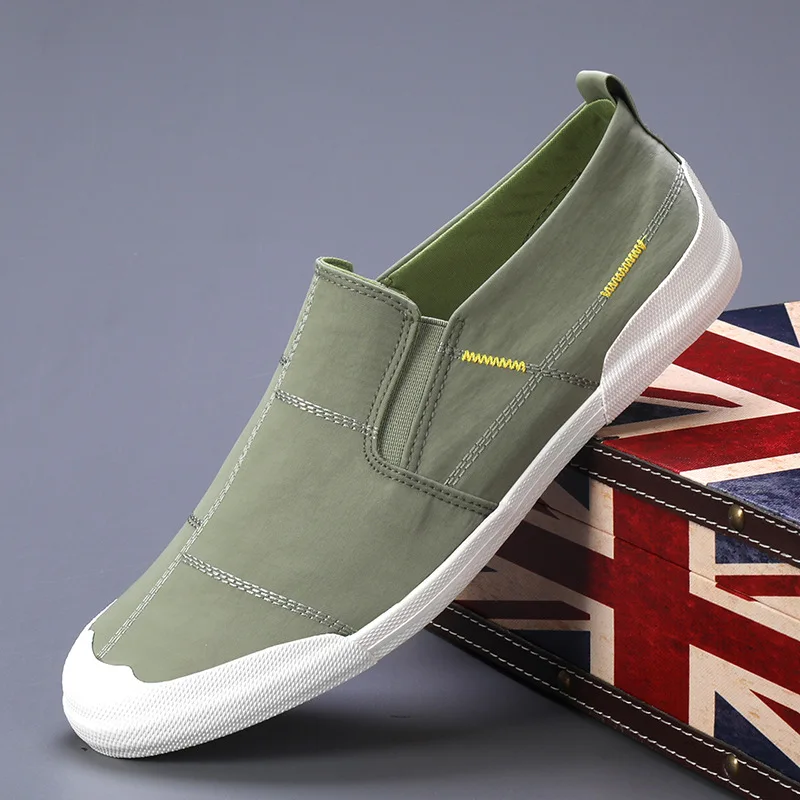 New Spring Men\'s Canvas Shoes Loafers Slip-on Flat Shoes Casual Male Breathable Shoes Sneakers Men