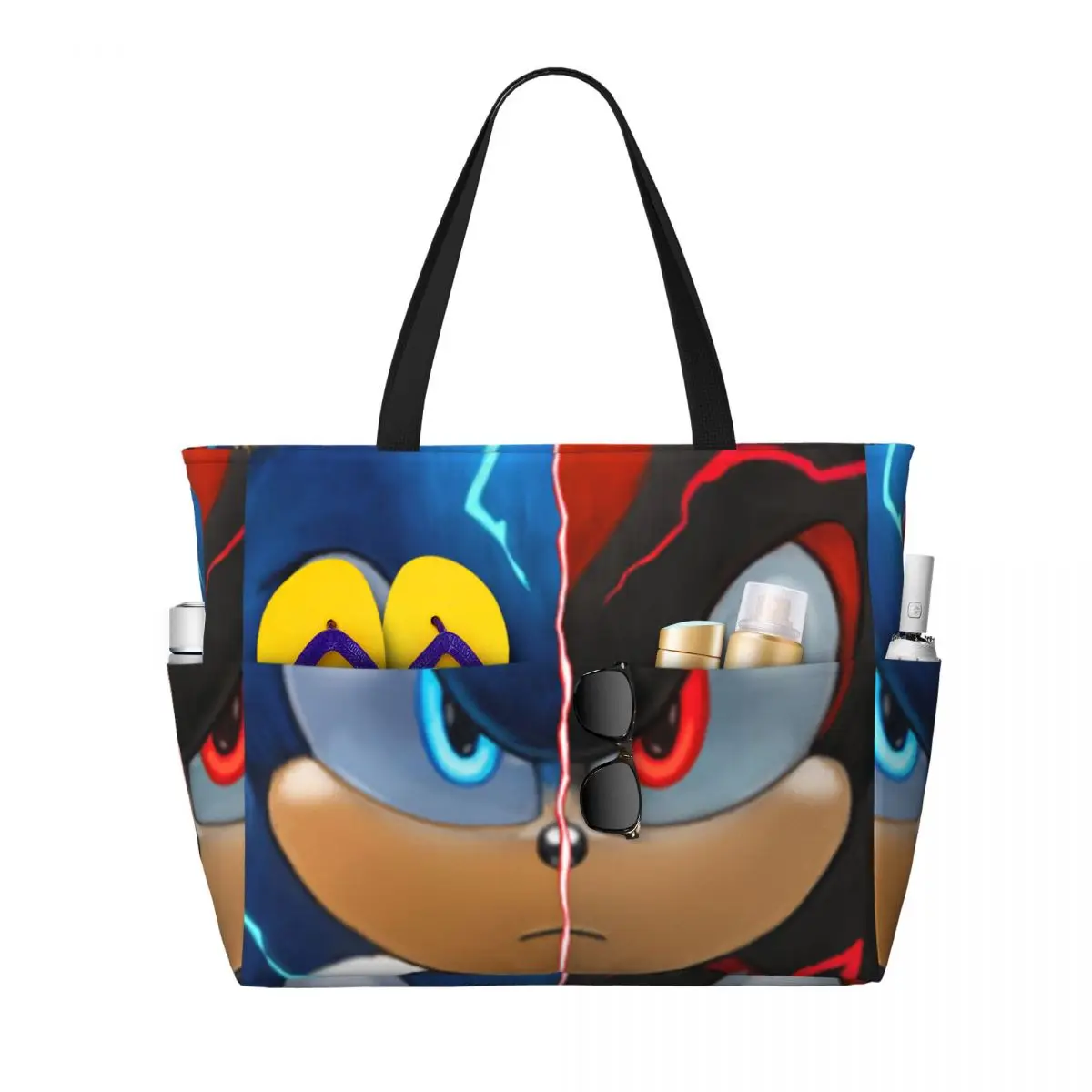 

Sonic Shadow Beach Tote Bag Sport Gym Yoga Duffle Large Tote Bag Women Travel Bag Fitness bag