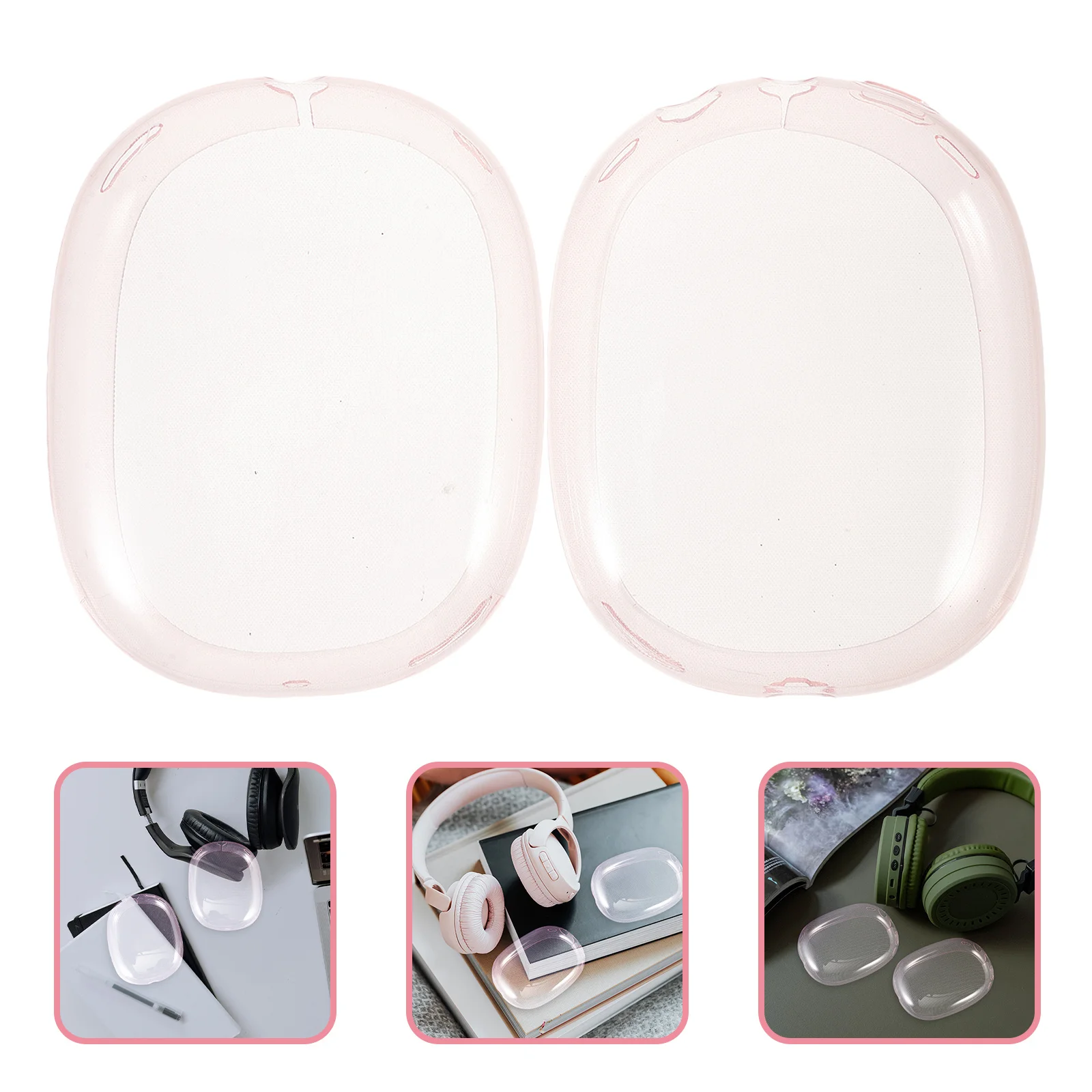 

1 Pair Tpu Ear Pad Cover For Wireless Headphone Sweat Resistant Detachable Protector Case Compatible