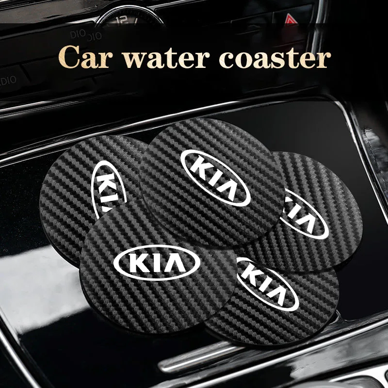 2Pcs Leather Coaster Anti-noise Water Cup Pad Cushion For Kia Sportage Ceed Picanto Rio ProCeed Niro Forte 5 3 4 K7 K5 K8 K3 K9