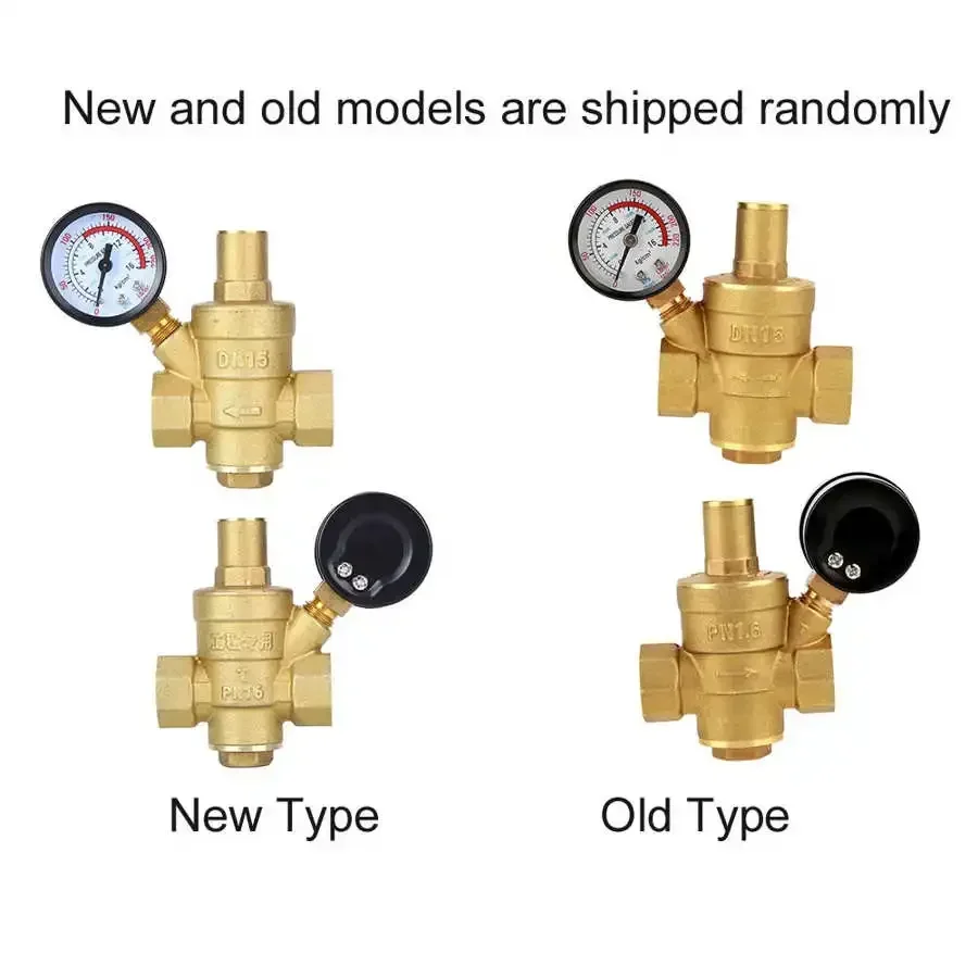 DN25/DN20/DN15 Brass Adjustable Water Pressure Regulator Reducer Maintain Valves Regulator Valves Welding Pressure Gauge Meter