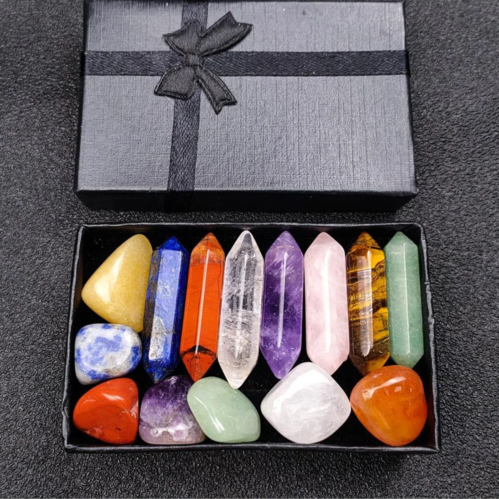 

Natural Stone Set 7 Chakra Reiki Healing Stone Quartz Mineral Ornament Healing Gemstone Home Decoration Craft Stones Gifts