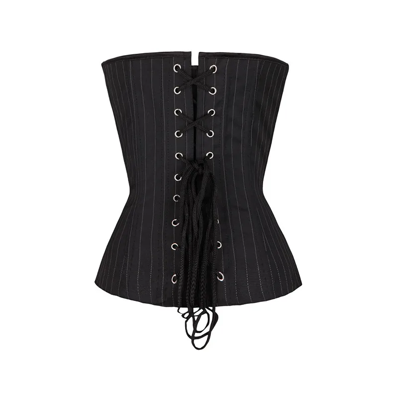 Striped Overbust Corset Simple Elegant Office Women Bustier Gorset Top Plus Size S-6XL Sexy Korset Hot