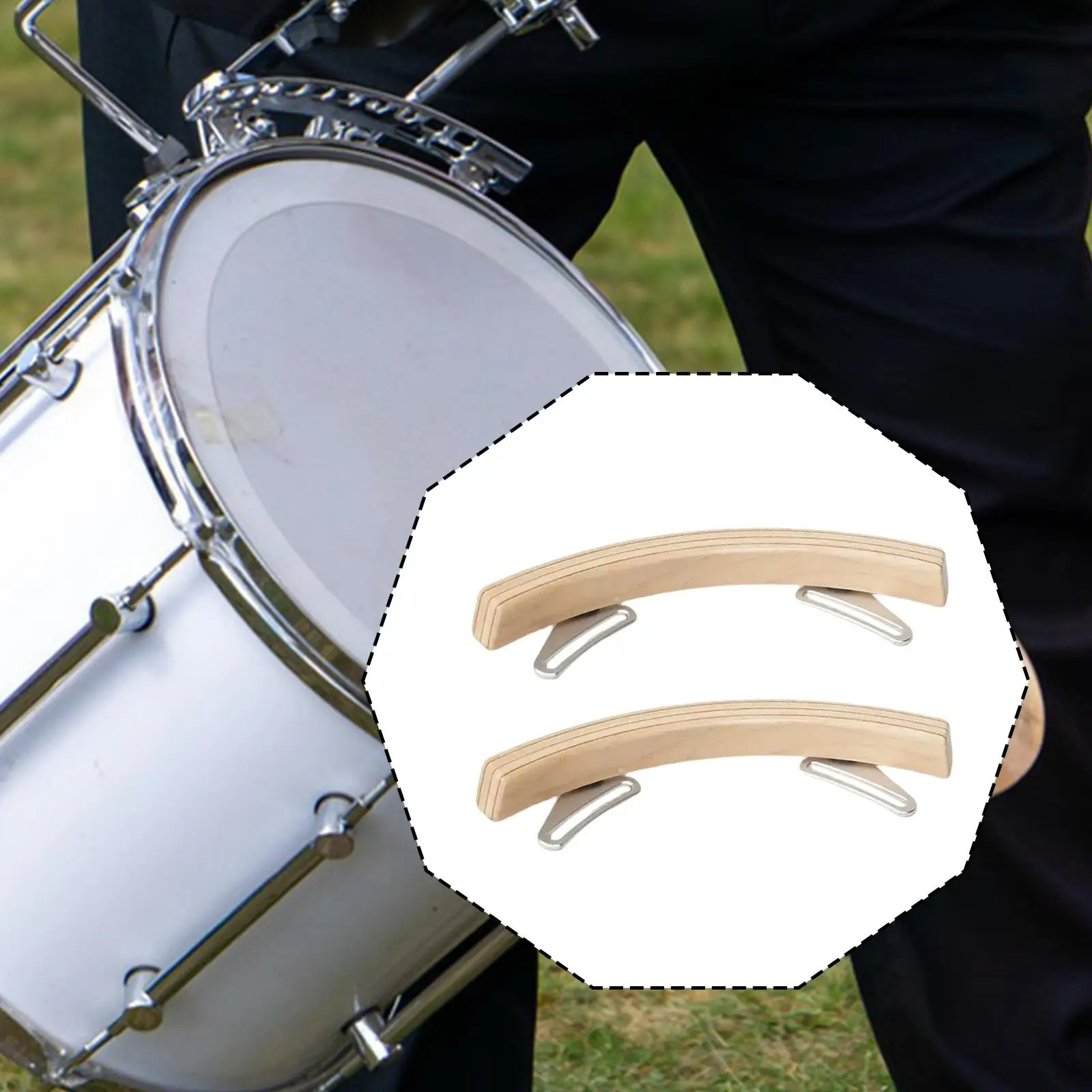 2Pcs Drum Rimshots Blocks Educational Wood Enhancing Sound Effects Edge Sound Blocks for Class Teaching Teaching Aid Performance