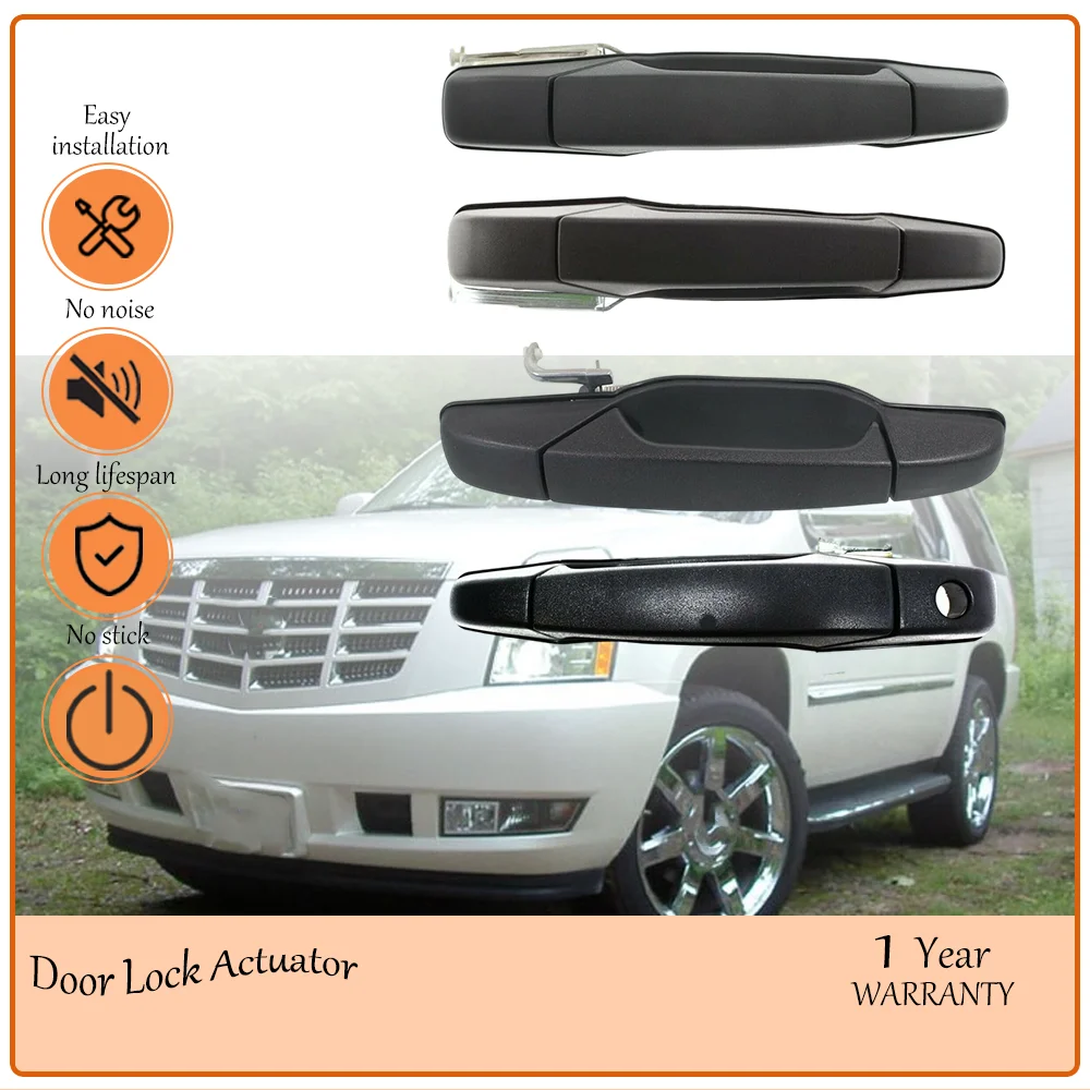 

Exterior Door Handle Set of 4 Black Compatible with Cadillac Chevrolet GMC 2007-2014 oem 20828237,25890220,20954815,25890260