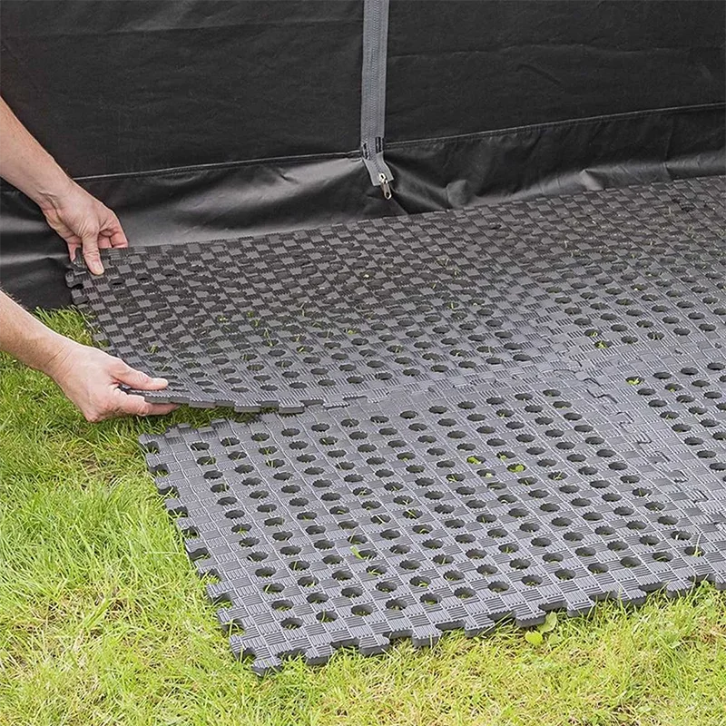 4-Piece Camping Tent Floor Mat Set Floor Tile Puzzle Dirty Floor Mat Tent Carpet Suitable For Campers And Caravans Camping Mat