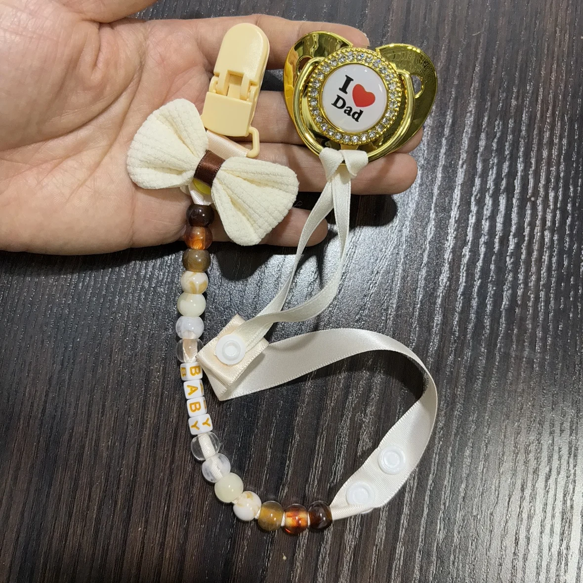Ergonomics Silicone Baby Pacifier and Anti-Drop Pacifier Chain Set Ultra-Soft Silicone Nipples Effectively Soothe Emotions