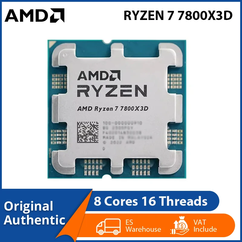 Processore per videogiochi AMD Ryzen 7 7800X3D R7 7800 X3D 8 Core 16 Thread CPU 5NM Socket AM5 L2 Cache 8MB L3 Cache 96M