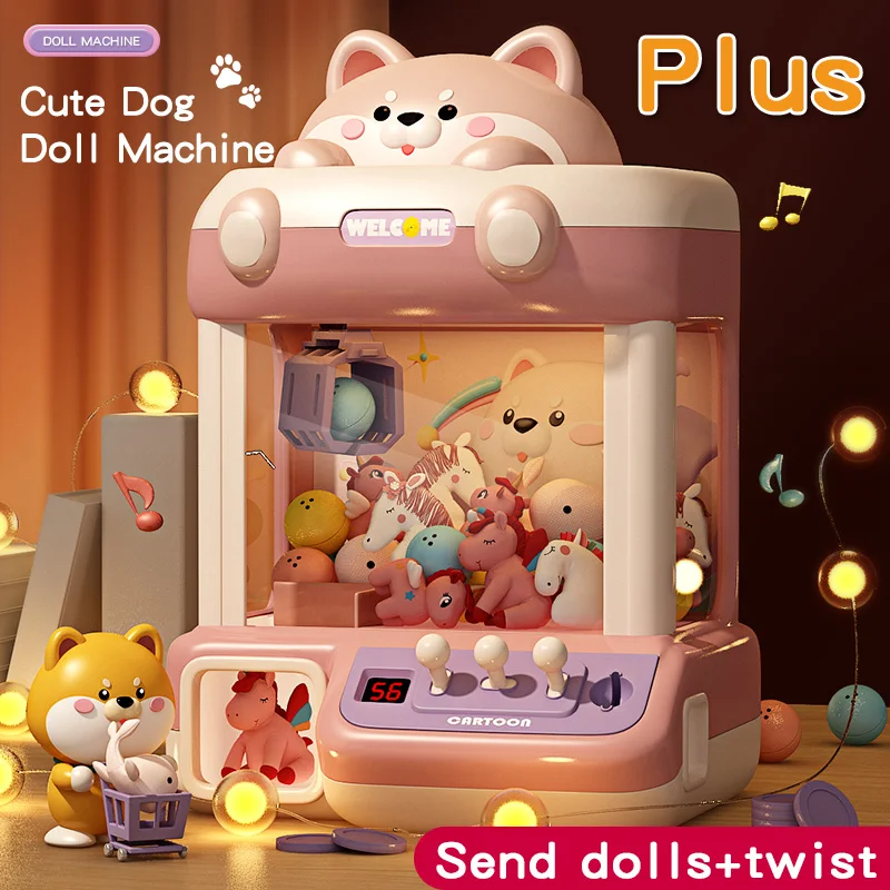 Oversized claw machine clip doll twist egg machine small household music lighting children's gift toys girl boys