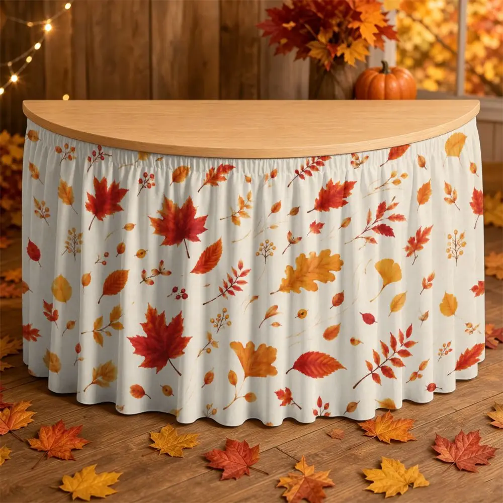 1 piece of autumn harvest festival tablecloth with autumn leaf pattern print design, suitable for farmszyc
