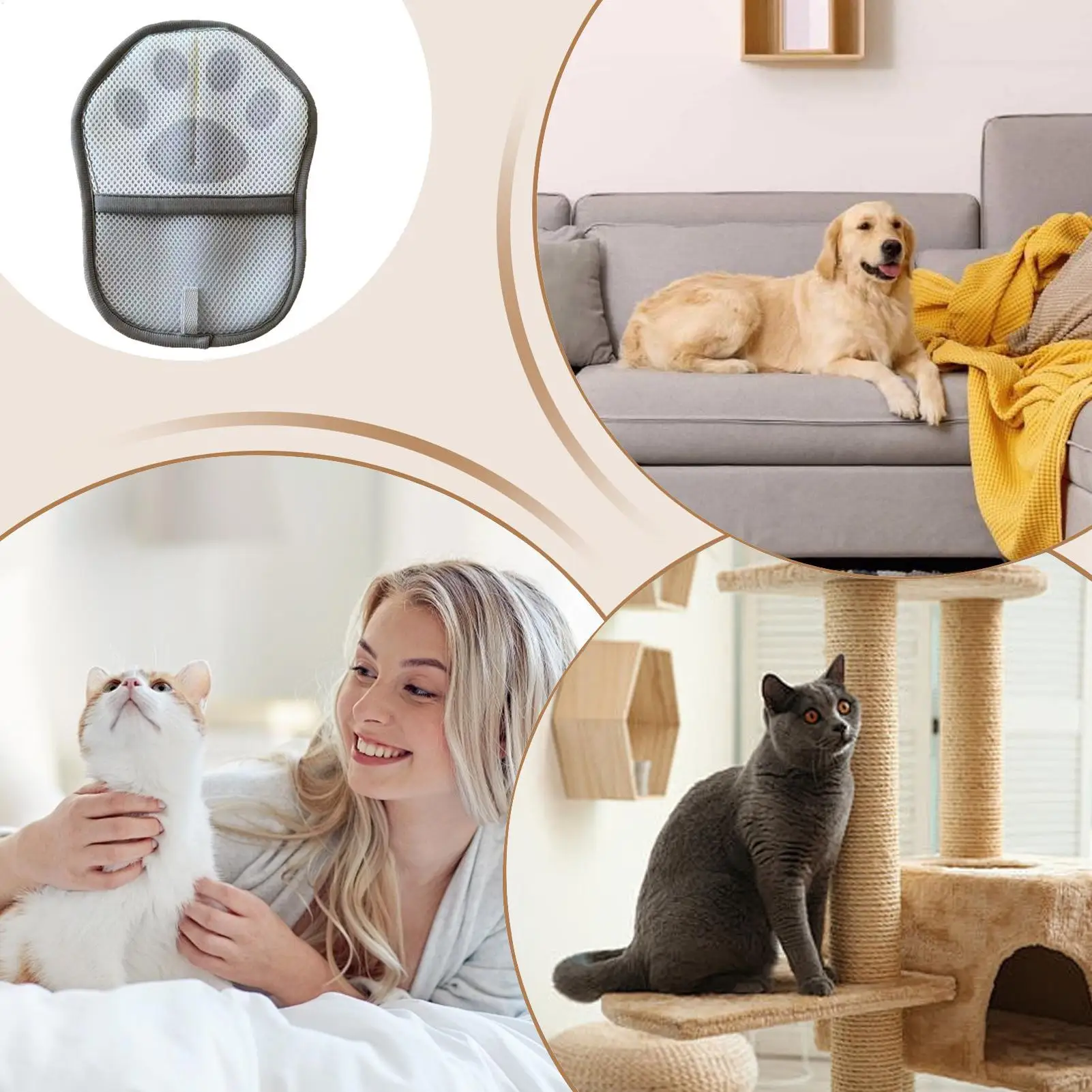 Pet Hair Removal Glove Fabric Lint Cleaning Tool Electrostatic Adsorption Cat Hair Cleaning Glove For Dog Bunny Clothing Carpet