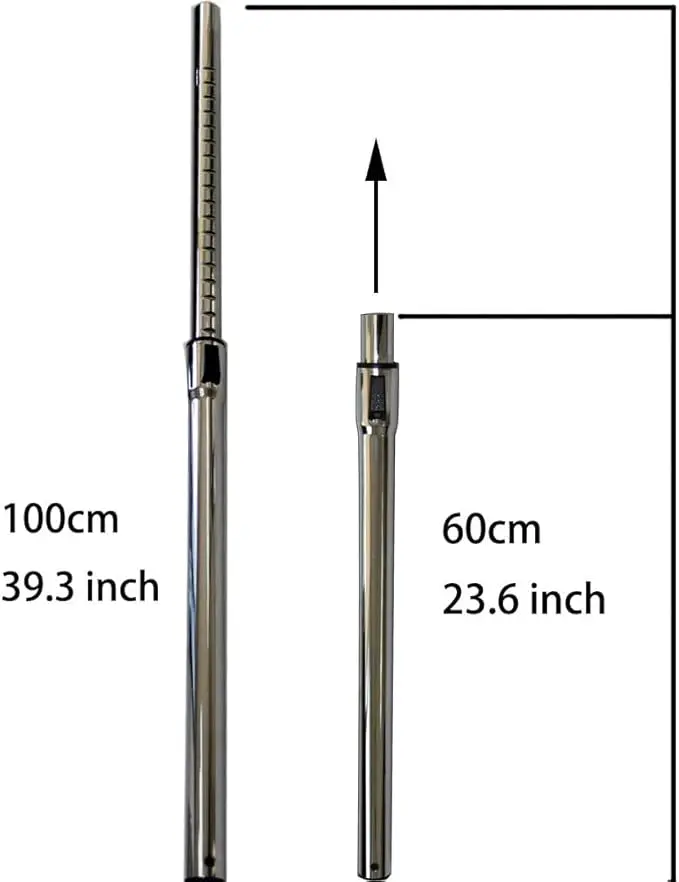 Замена вакуумного шланга — регулируемая длина, хром, 32 мм (1-1/4 дюйма), 1 адаптер, подходит для центральных пылесосов (не Miele)