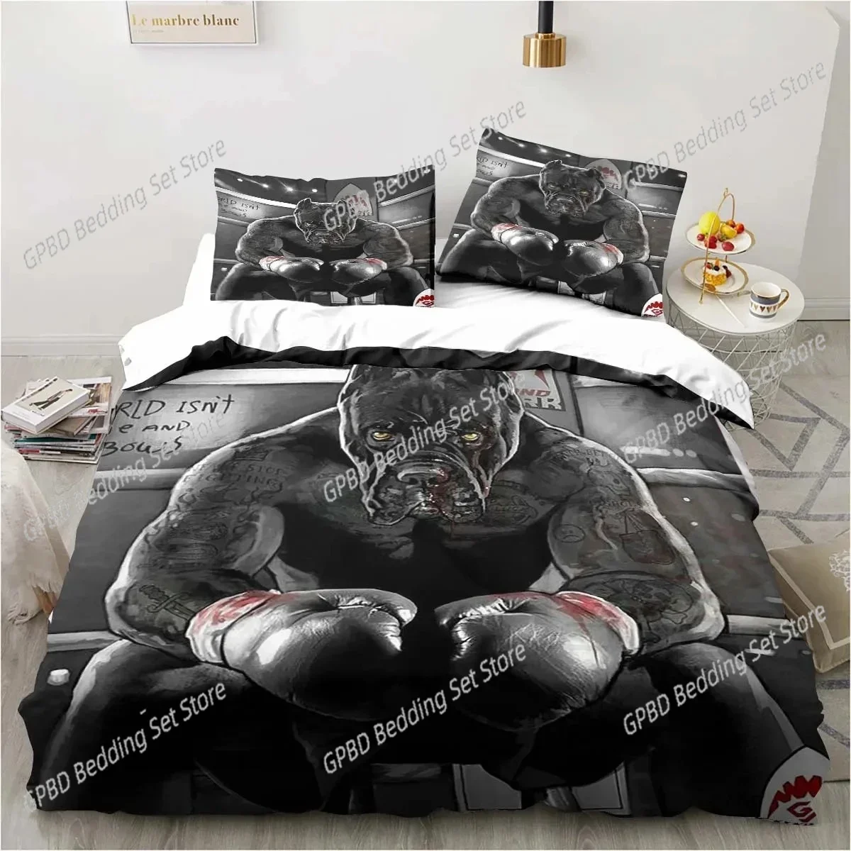 3D Print Boxing Gloves Boxer Fighting Bedding Set Bedroom Soft Modern Bedspreads Comefortable Duvet Cover Quilt Cover Pillowcase