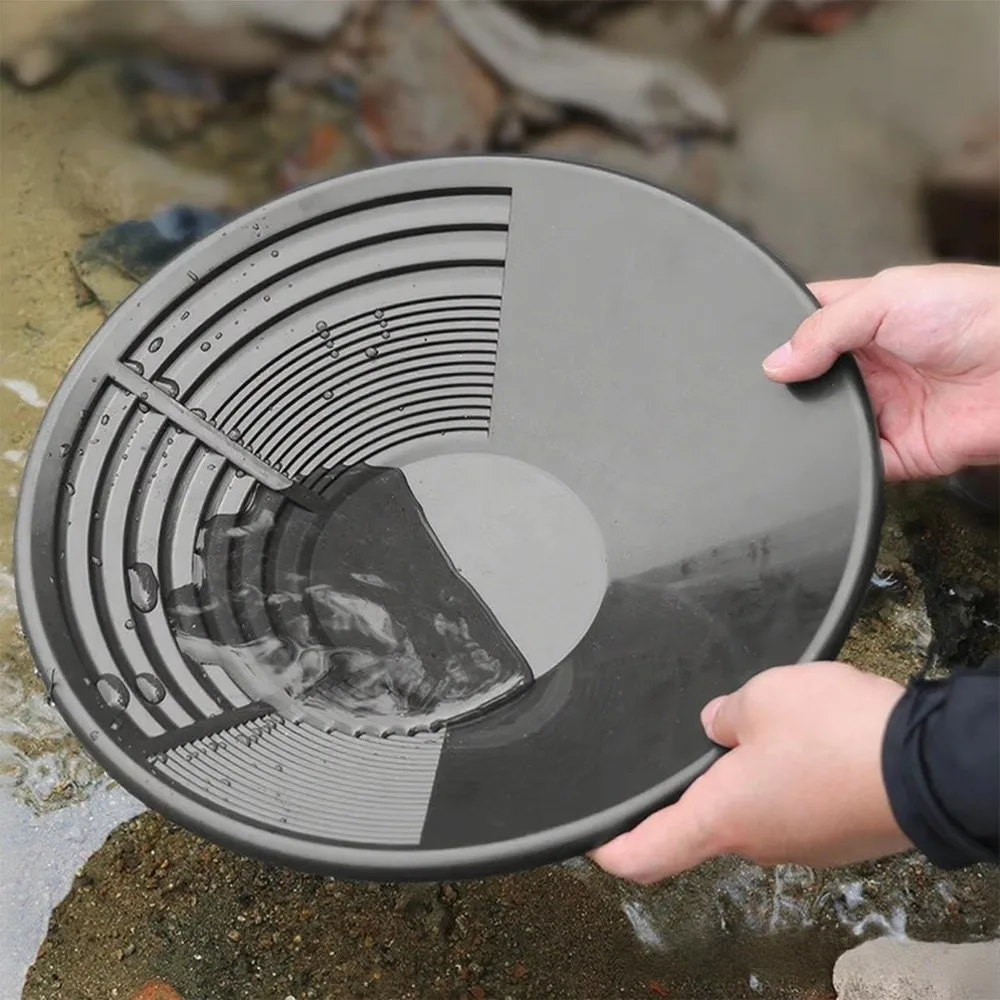 Durable Gold Pan Plastic Large Capacity Gold Panning Tools with Riffle Design Prospecting Tool For Gold Mining Metal Detect