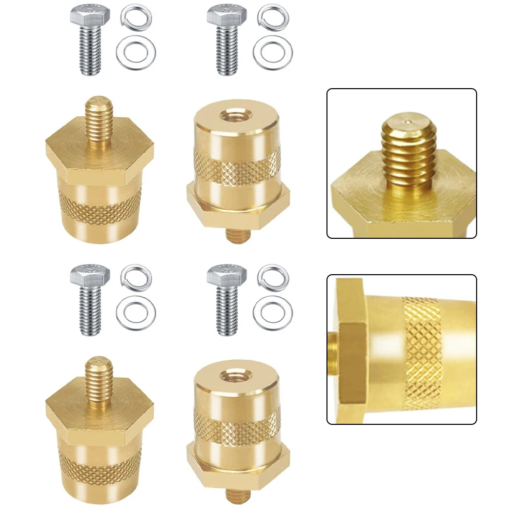 2x M8 النحاس محولات طرفية البطارية مجموعة مع مسامير وغسالات لسيارة دراجة نارية شاحنة قارب RV اكسسوارات إلكترونيات السيارات #4