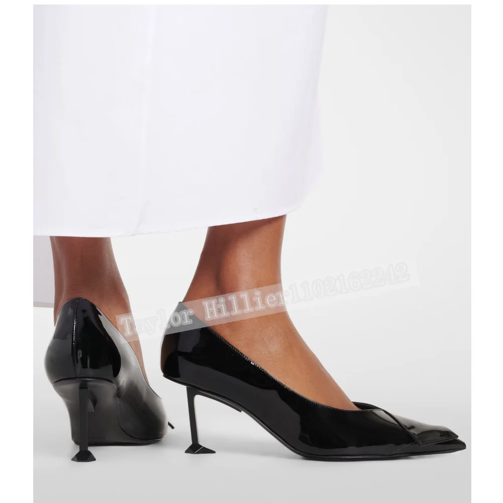 2026 New Black Leather High Heels Pumps Women'S Pointed Fine Heels Slip On High Heels Luxury  Comfortable Office Mueller Shoes