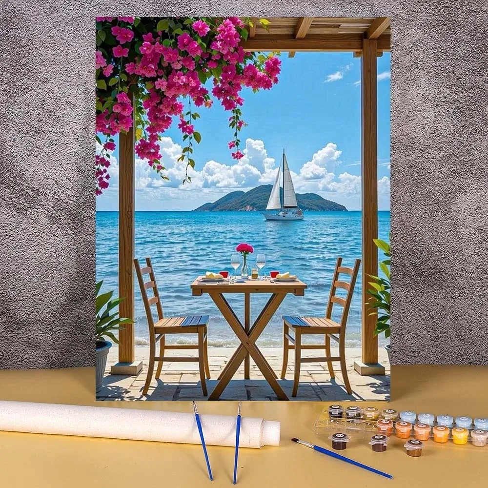 

Seascape Picture Oil Painting By Numbers Sea Landscape Handpainted Acrylic Coloring On Canvas Wall Art For Living Room Decor