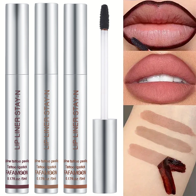 Peel Lip Liner Wodoodporny matowy ołówek Czerwony konturowy odcień szminki Długotrwały nieprzywierający kubek Nawilżający makijaż ust 6 kolorów