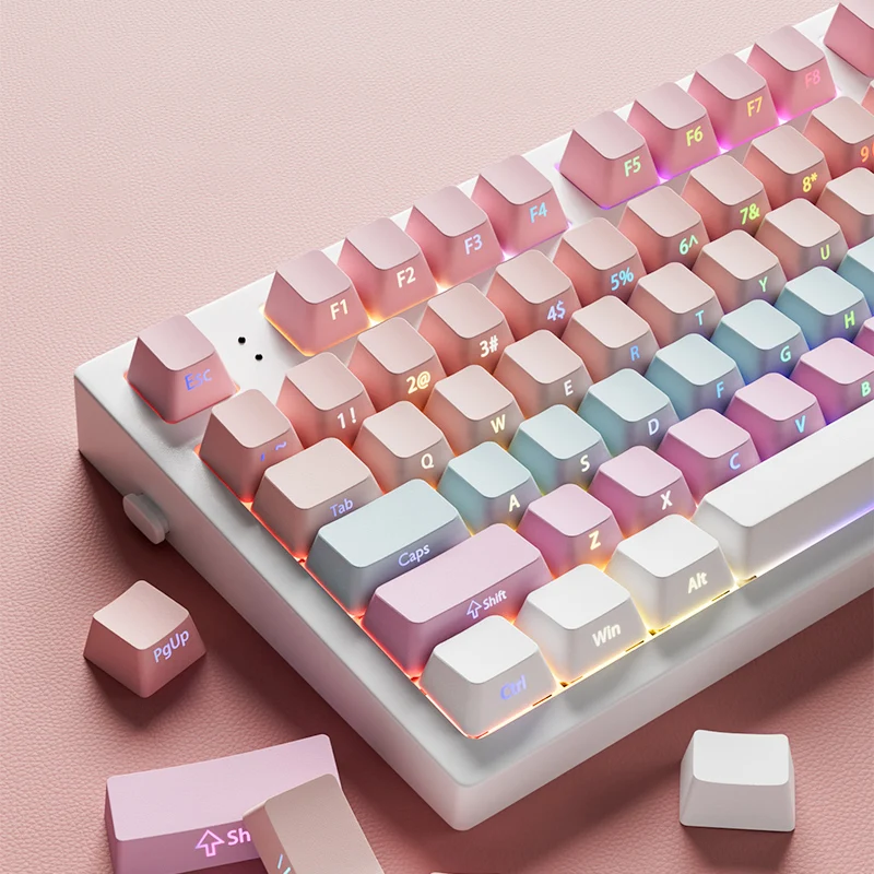 Side Print Shine Through Backlit PBT Keycaps 135 Keys Double Shot Key caps for Gateron Cherry MX Switches Mechanical Keyboard