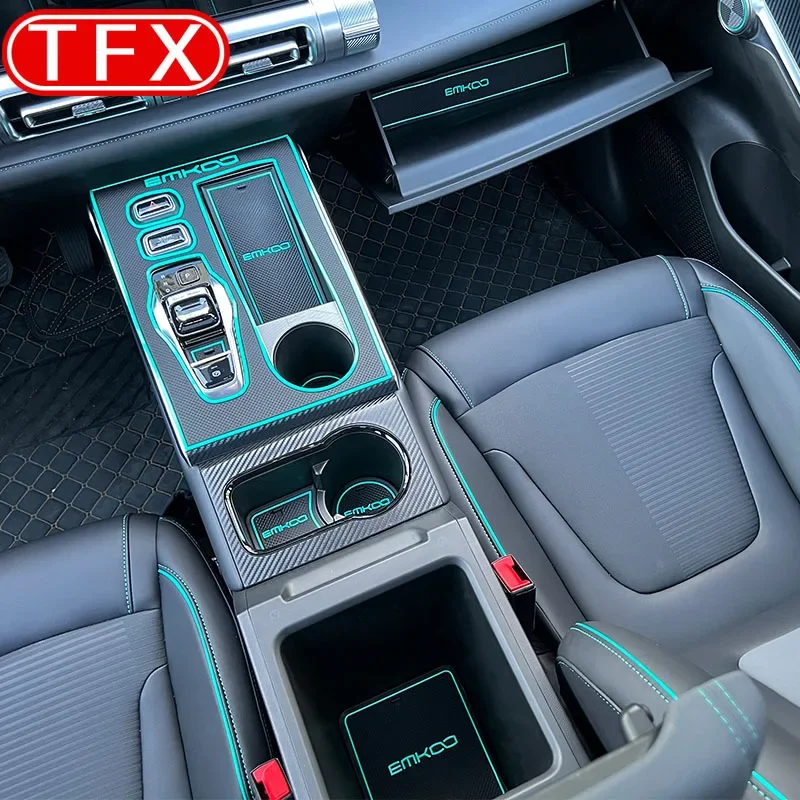 For GAC EMKOO 2023 2024 Car Styling Non-Slip Mat Door Groove Pad Gate Slot Cup Cushion Rubber Decoration Auto Accessories