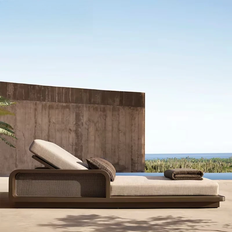 

Modern Minimalist Outdoor Aluminum Alloy Lounge Chair Factory Direct for Pool Beach Sunbathing or Sun Bathing Bed