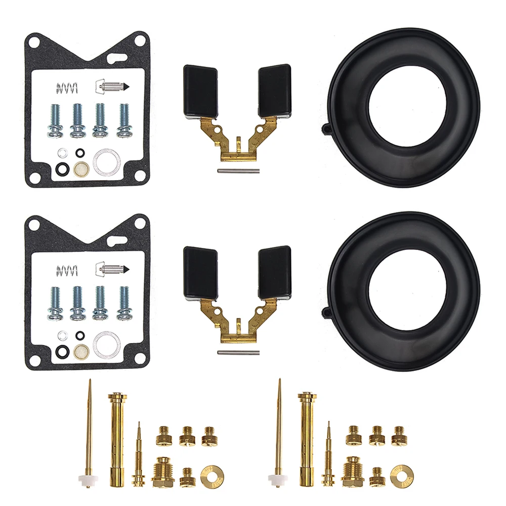 2 Sets Carburetor Repair Rebuild Kit For Yamaha Virago XV750 750 1981-1983 Motorcycle Carb Kit Diaphragm Float Rebuild Parts