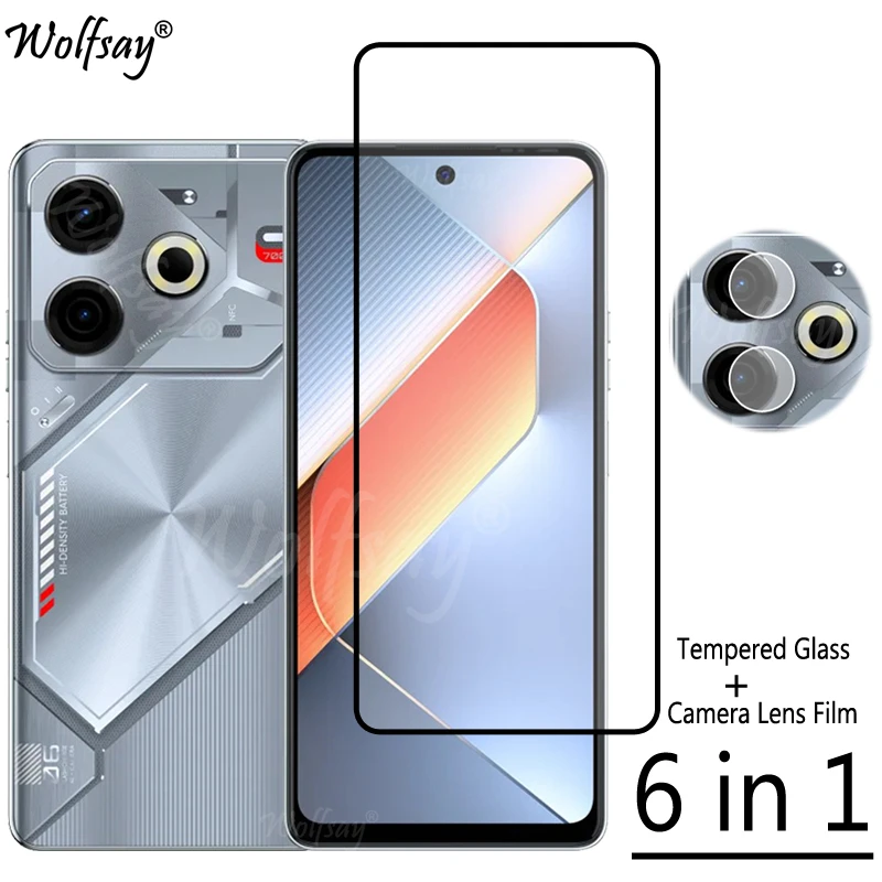 Full Cover Glue Tempered Glass For Tecno Pova 6 Neo Screen Protector Tecno Pova 6 Neo Camera Glass For Tecno Pova 6 Neo Glass