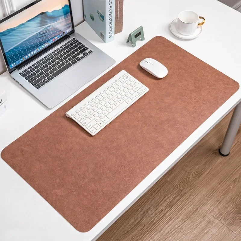 Retro Cowhide Patterned Desk Pad,Double-sided Dirt Resistant Mouse Mat,Ready Elegant Office Computer Pad,Writing PVC Leather Pad
