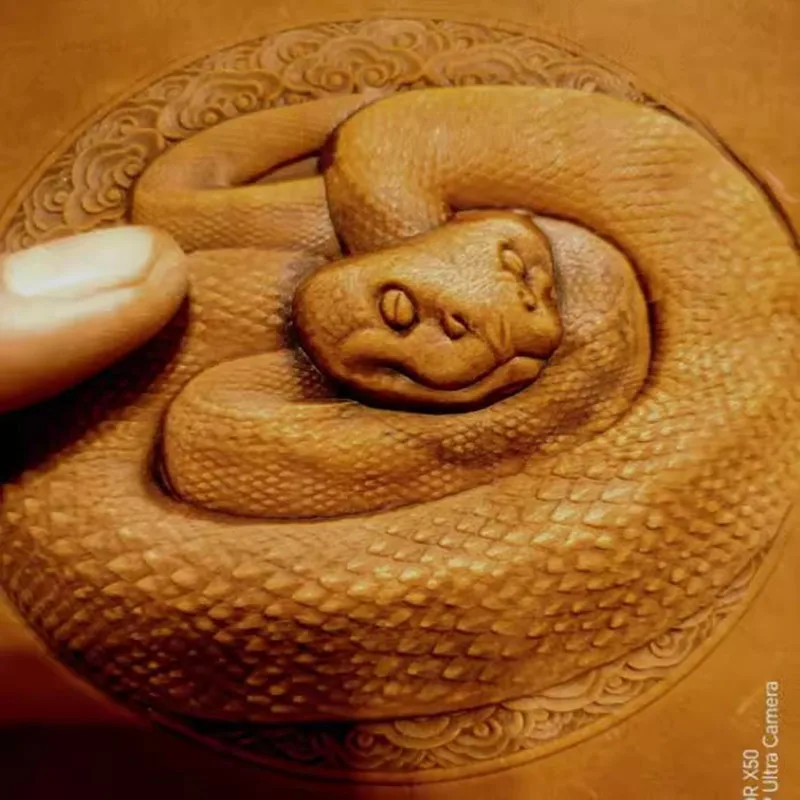 3D Snake Pattern Metal Aluminum Alloy Pressing Craft Tool,Leather Embossing Stamping & Carving Tool  for Leather Craft