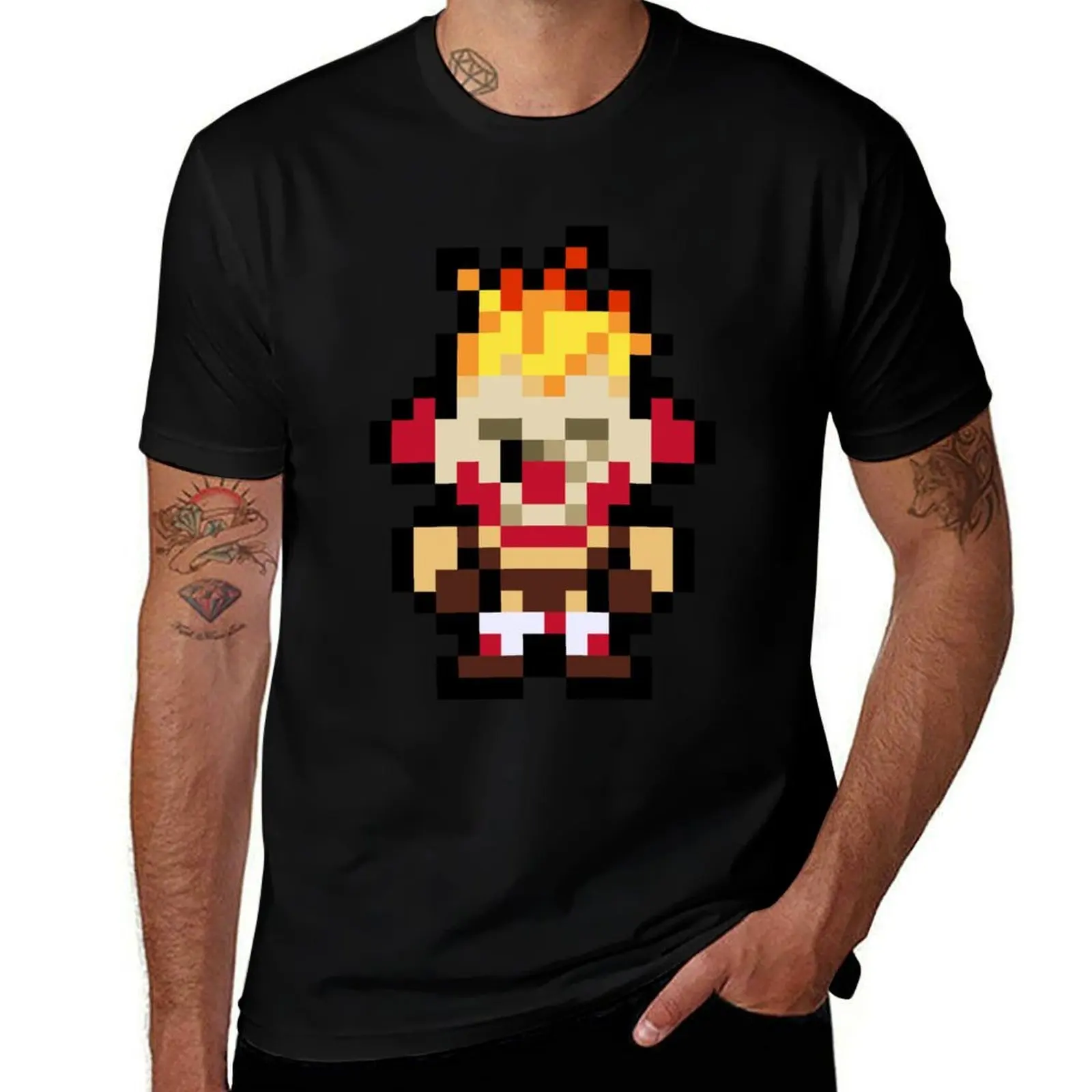 Pixel Sweet Tooth T-Shirt Casual Pattern Print Tee Shirt