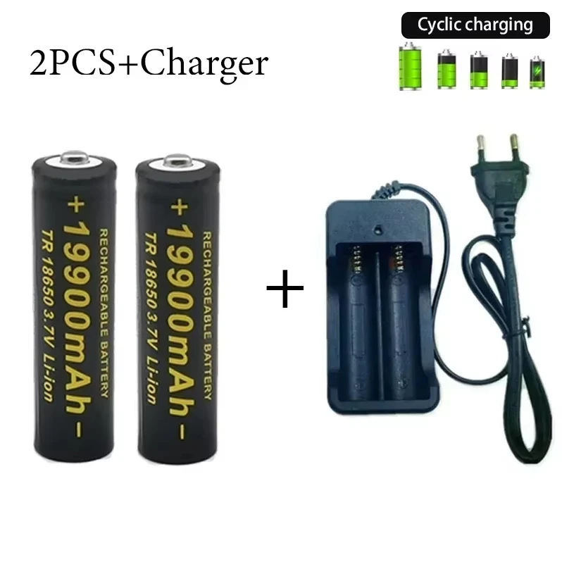 18650 Rechargeable Battery 2024 NewBest-selling 3.7V19900mAh+Charger Capacity Li-ionBattery ForScrewdriver Remote Control