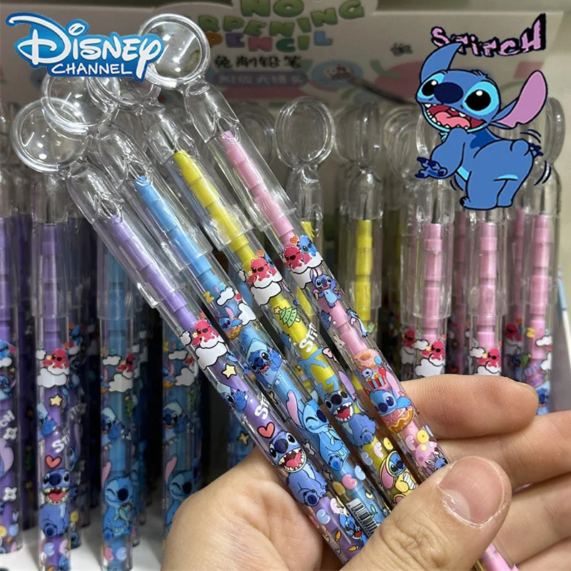 

Disney Stitch Cartoon Pencil with Magnifying Glass Pupil Drawing Pen School Supplies for Kids Birthday Party Stationery Gift