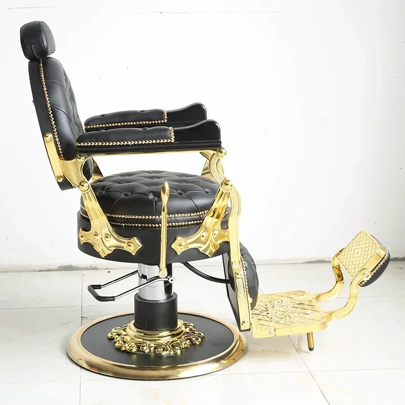 

Unique black gold antique classic recliner barber chair Hot sales