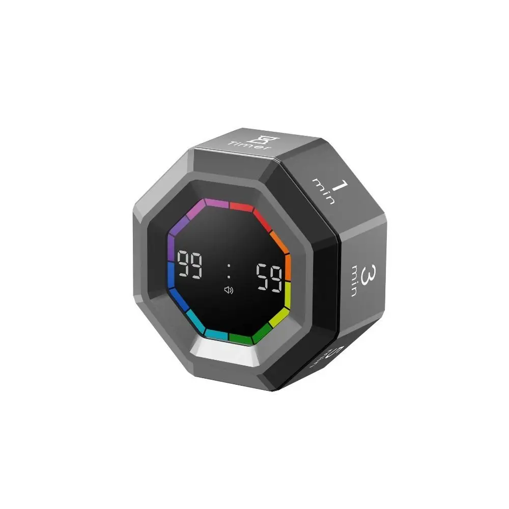 Mini Magnetic Gravity Sensor Timer LED Display Smart Flip Timer Clock Usb Charging Productivity Flip Cube Timer Kitchen