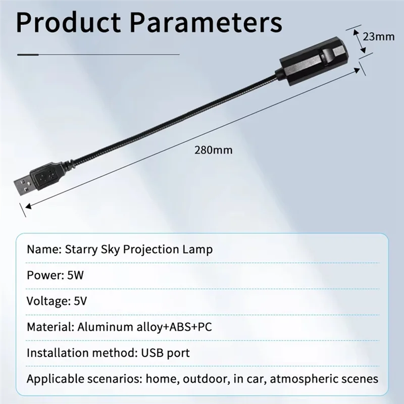 ABKY-USB Projector Light 360 Rotating Switchable Pattern Halloween Skull Nightlight Ghost LED Atmosphere Mood Lamp