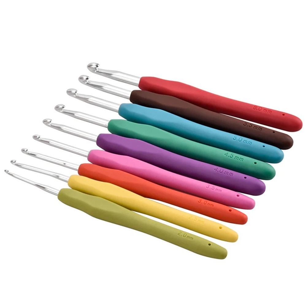 الألومنيوم مريح الكروشيه السنانير الحياكة الإبر مجموعة لمسة ناعمة سهلة التشغيل قبضة مريحة DIY بها بنفسك الخياطة نسج التبعي